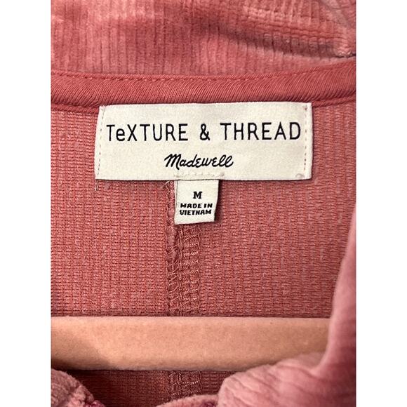 Texture & Thread Madewell Pink Velour Corduroy Bomber Zipper Jacket Size M - Picture 9 of 13